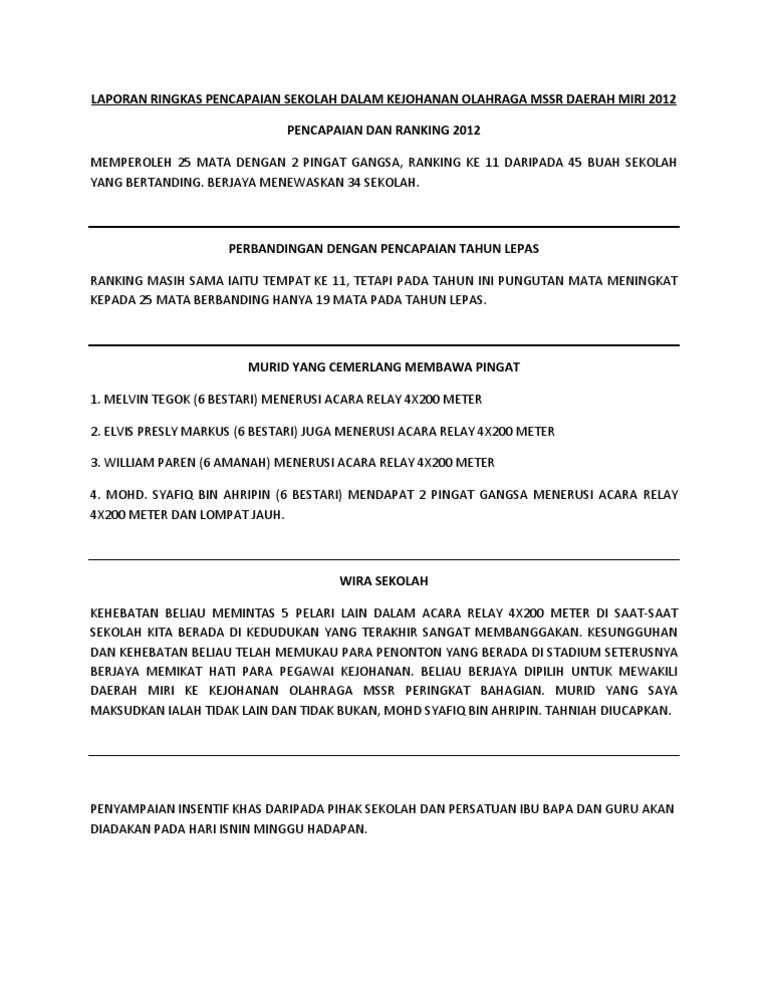Laporan MSSR | PDF