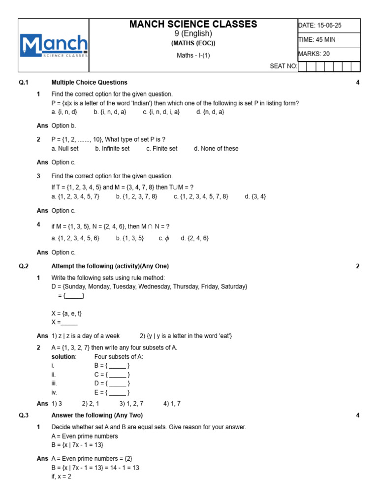 9th SB Maths Eoc AP (15!6!25) | PDF | Mathematics | Mathematical Concepts
