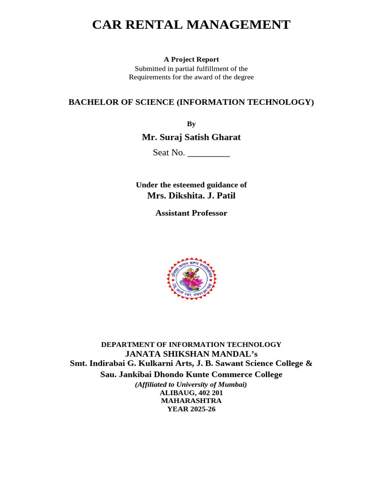 Car Rental Management System Project | PDF | Java (Programming Language ...