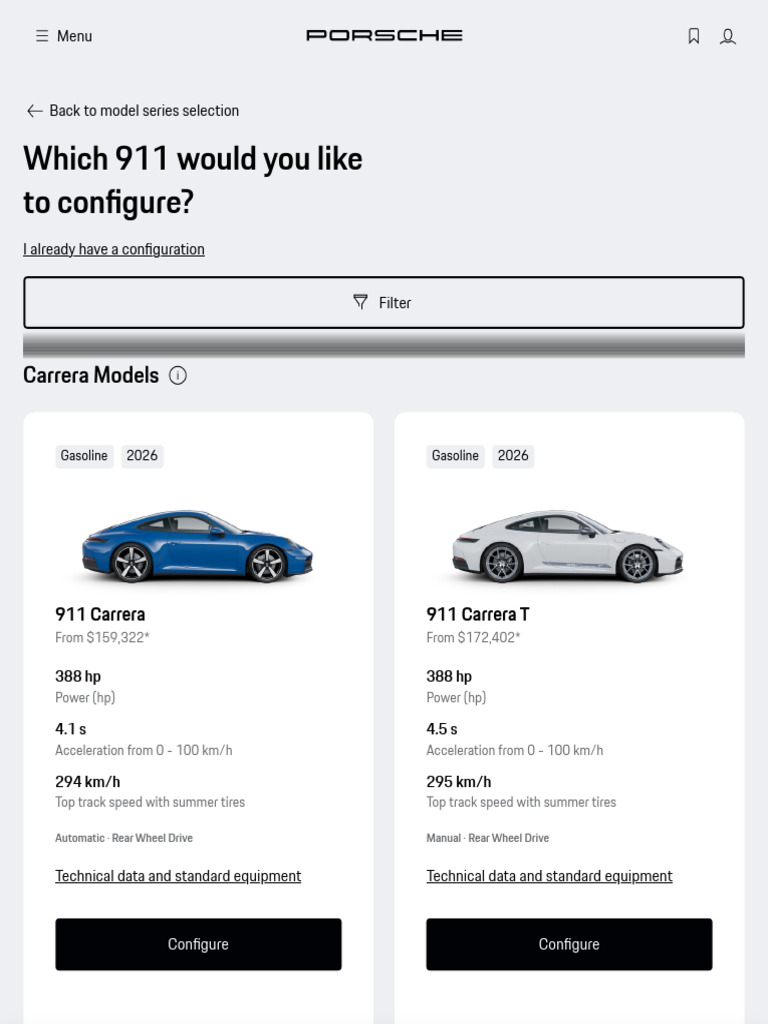 Model Overview 911 - Porsche Car Configurator | PDF | Cars Of Germany ...