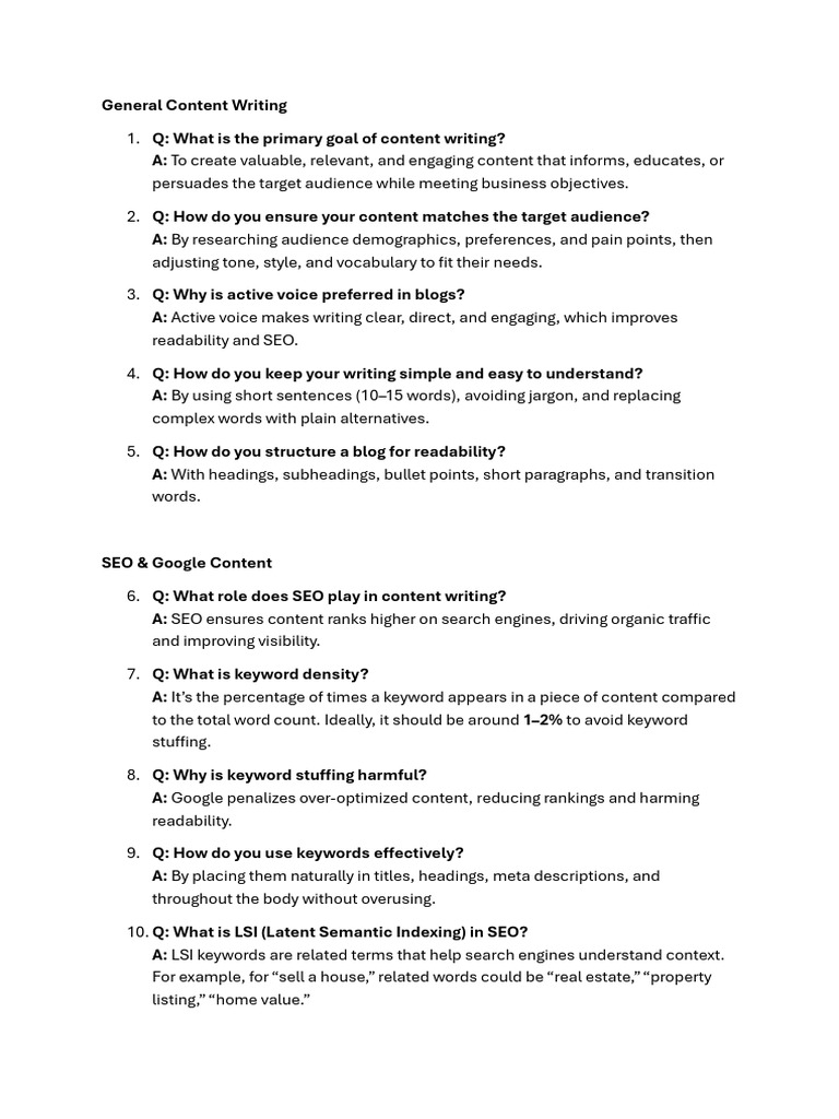 Essential Guide to Effective Content Writing | PDF | Search Engine ...