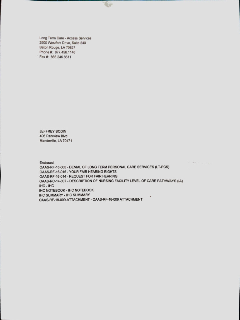 2025-09-28 Letter - LDH-LTPCS - DENIAL Letter But Also States Multiple ...