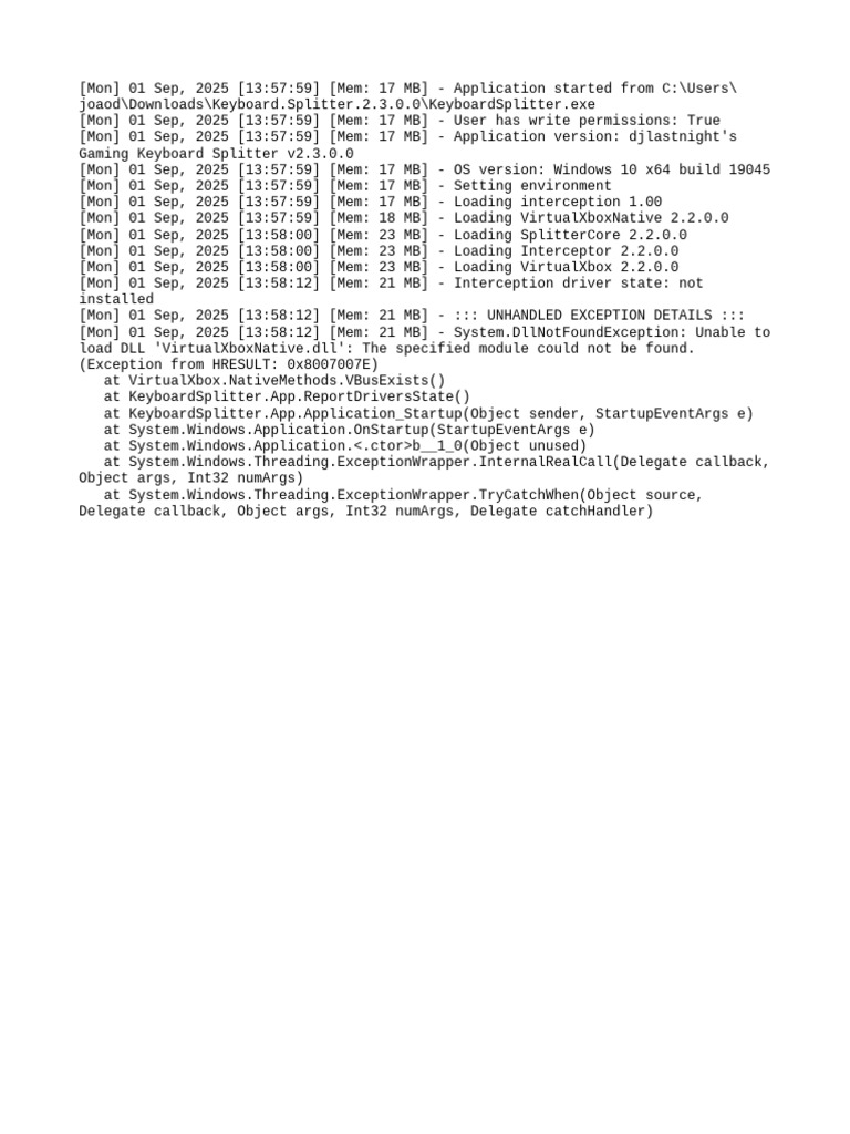 Splitter Log | PDF