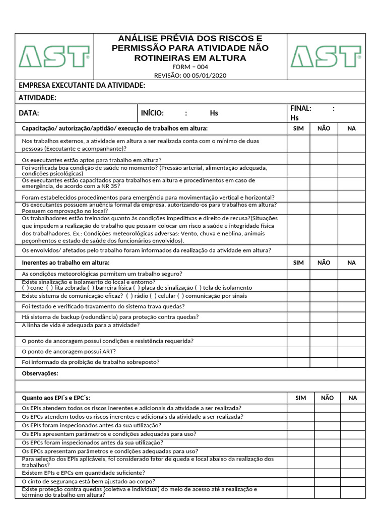 Análise de Riscos em Trabalho em Altura | PDF | Capacete