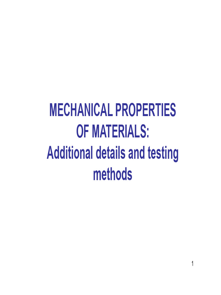 Mechanical Properties and Testing Methods | PDF | Deformation ...