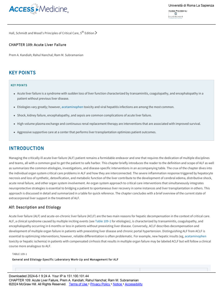 Acute Liver Failure Management Guide | PDF | Hepatitis | Medical ...