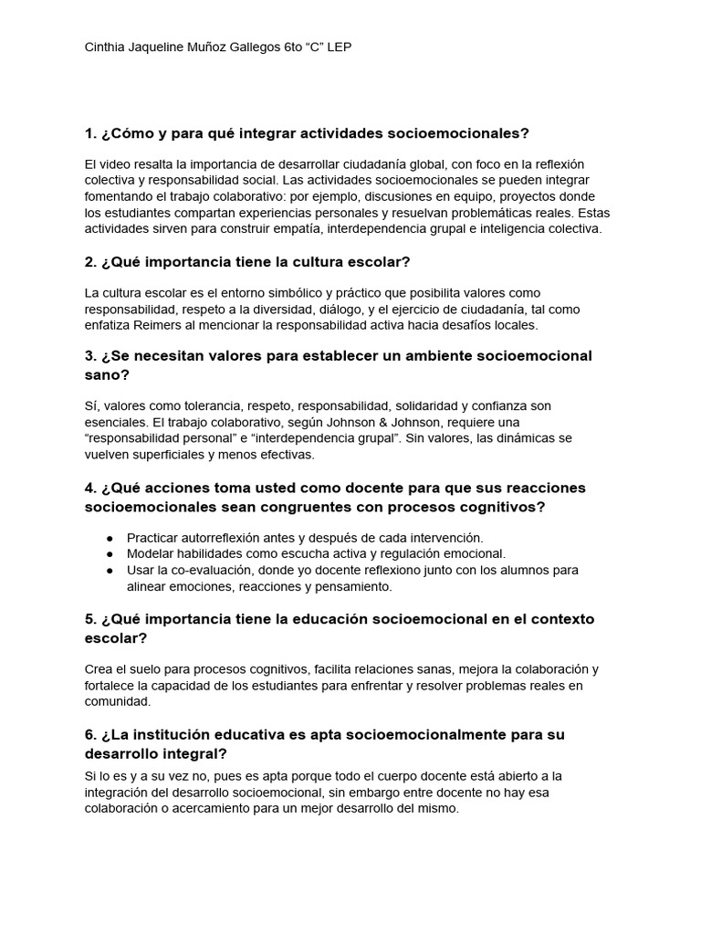 Educación Socioemocional en la Escuela | PDF | Maestros | Las emociones