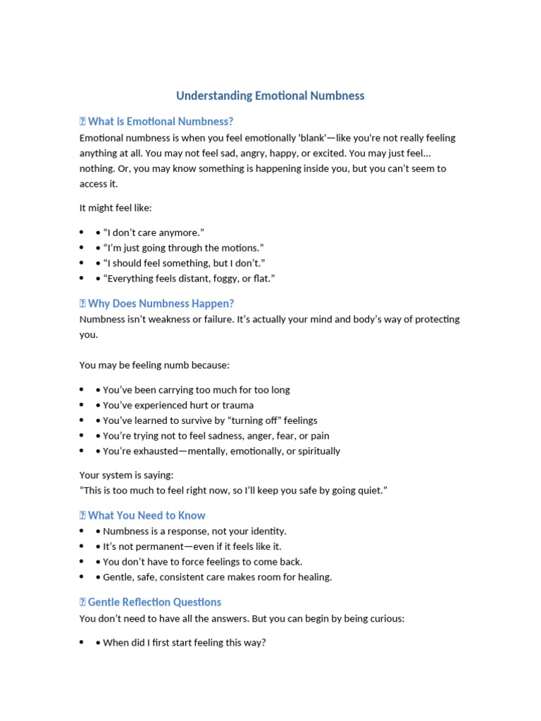Treating Emotional Numbness | PDF
