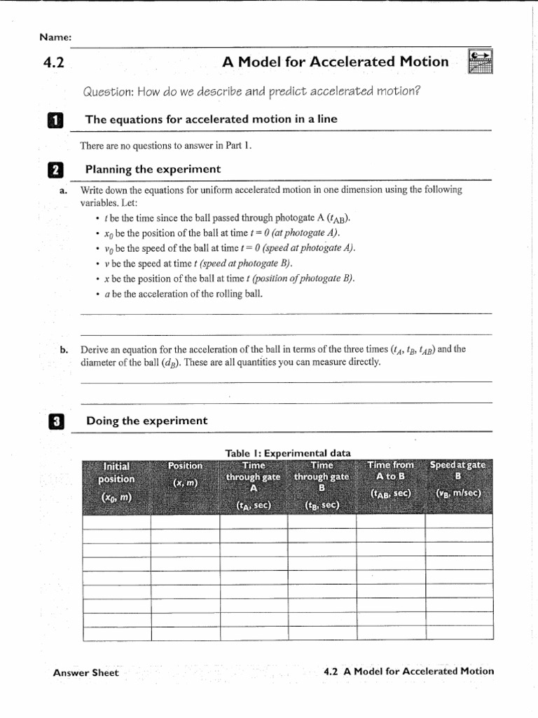 Lab 4.2 Accelerated Motion 2015 | PDF