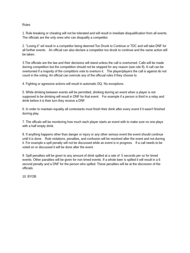 Rules | PDF