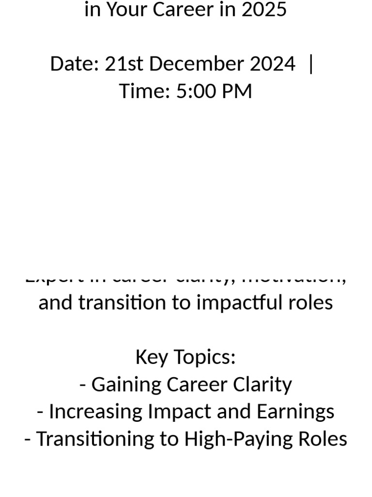 Career Growth Strategies for 2025 | PDF