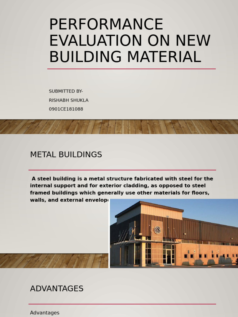 Performance Evaluation of Modern Building Materials | PDF