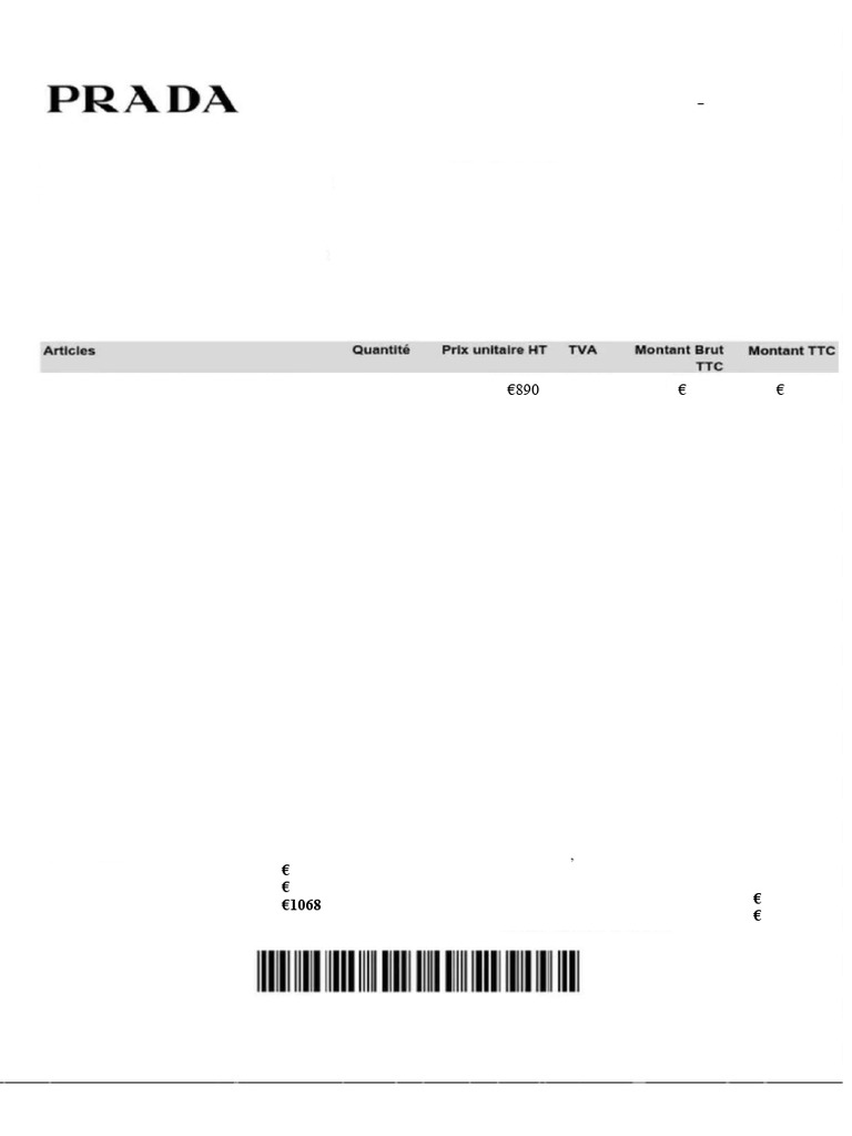 Facture Prada - 04/10/2024 | PDF