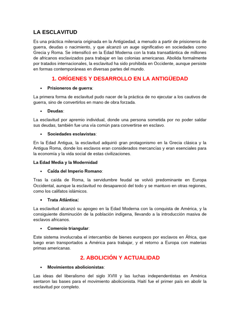 Historia y Realidad de la Esclavitud | PDF | Esclavitud | Trata de personas