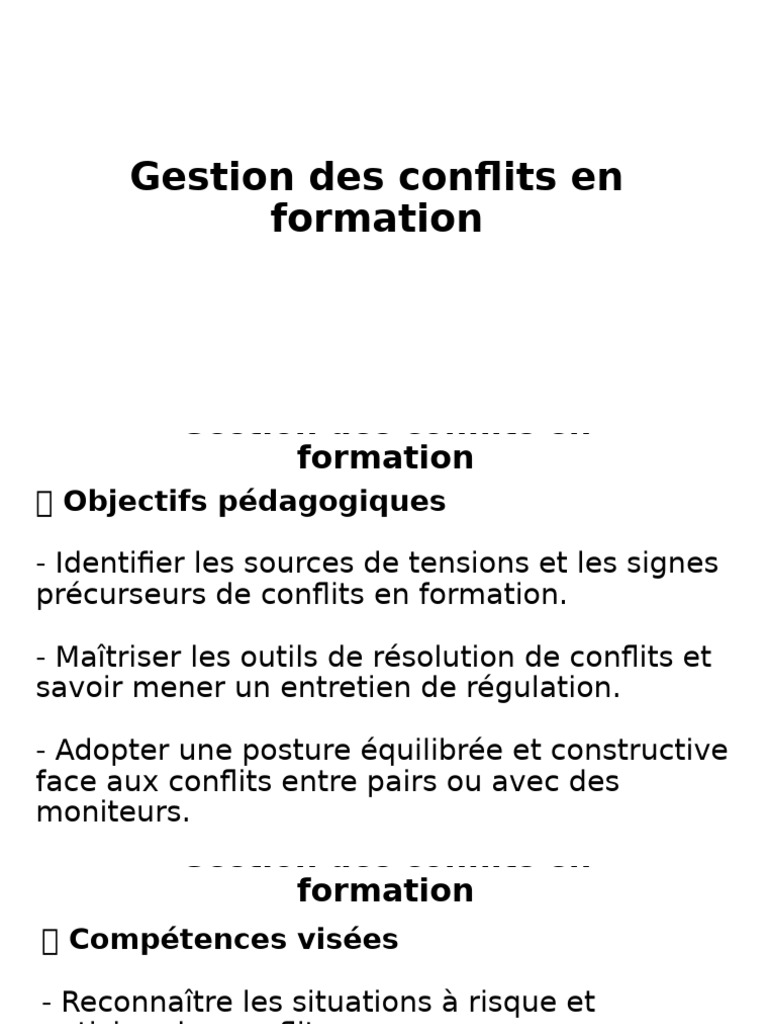 Formation à la Gestion des Conflits | PDF