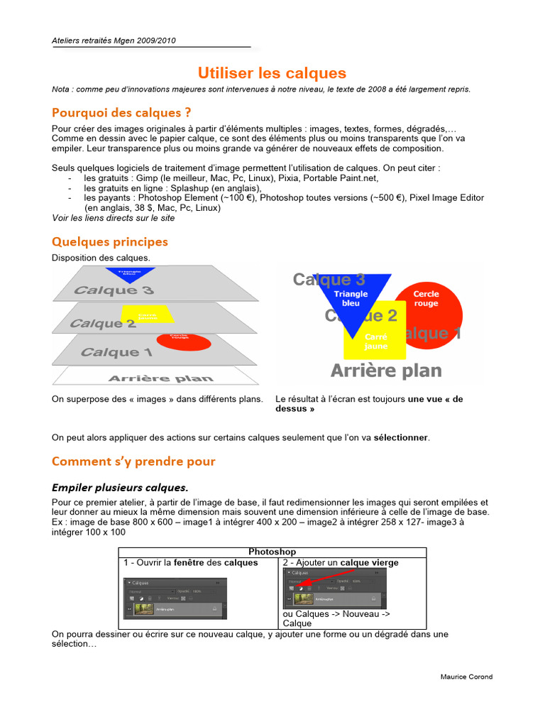 Utiliser les calques dans Photoshop | PDF | Adobe Photoshop | Logiciel