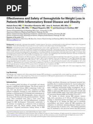 Semaglutide in IBD Patients with Obesity | PDF | Inflammatory Bowel Disease  | Obesity