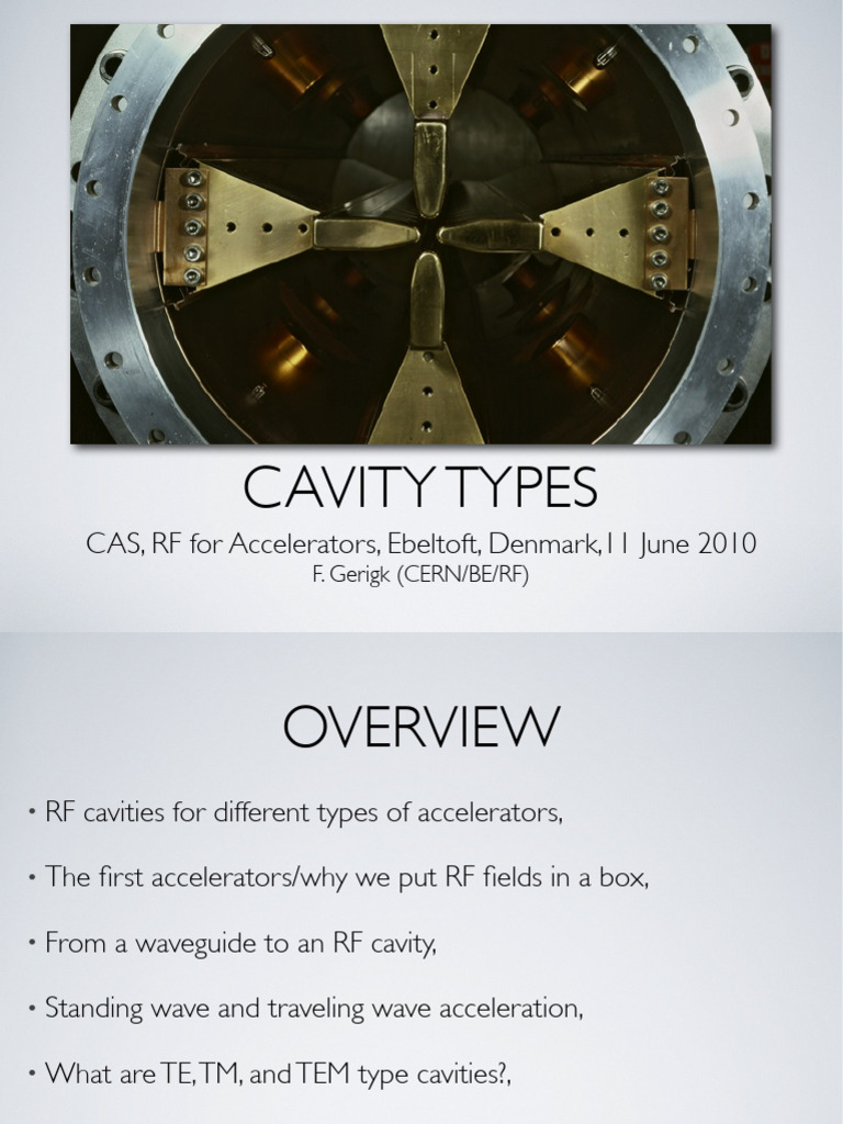 Overview of RF Cavities in Accelerators | PDF | Waves | Particle ...