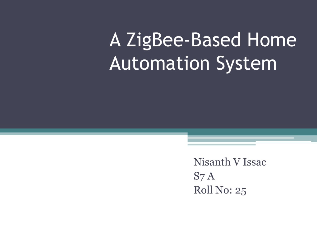 A ZigBeeBased Home Automation System PDF Wi Fi Home Automation