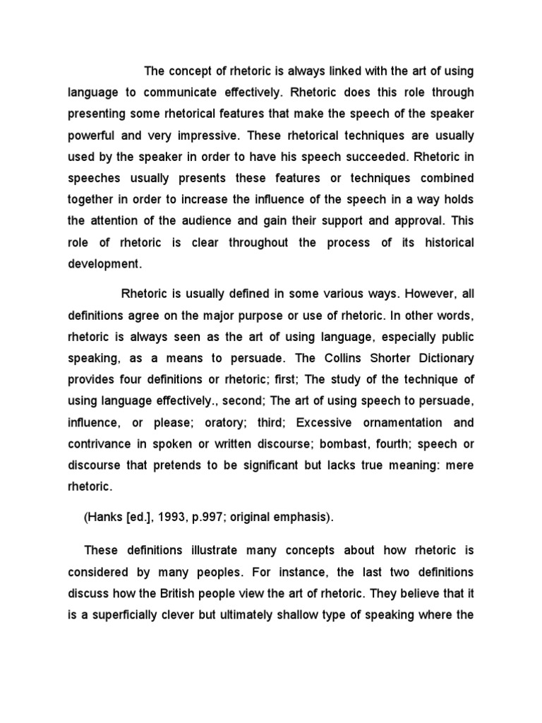 Rhetoric Techniques in Effective Speeches | PDF | Rhetoric | Public ...
