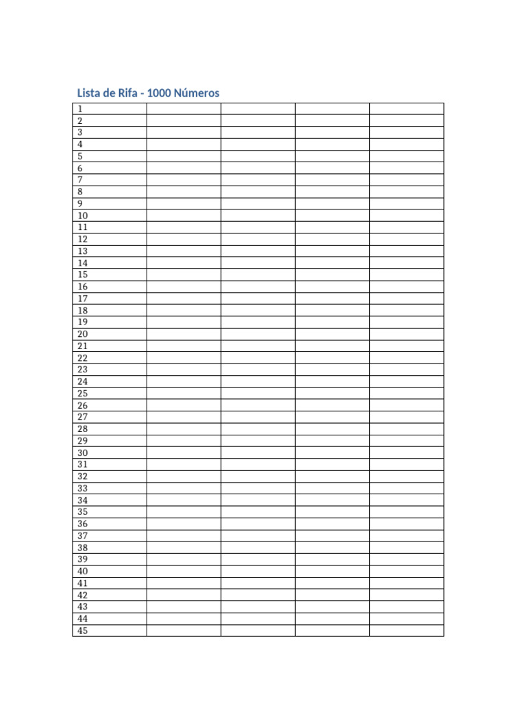 Lista Rifa 1000 | PDF