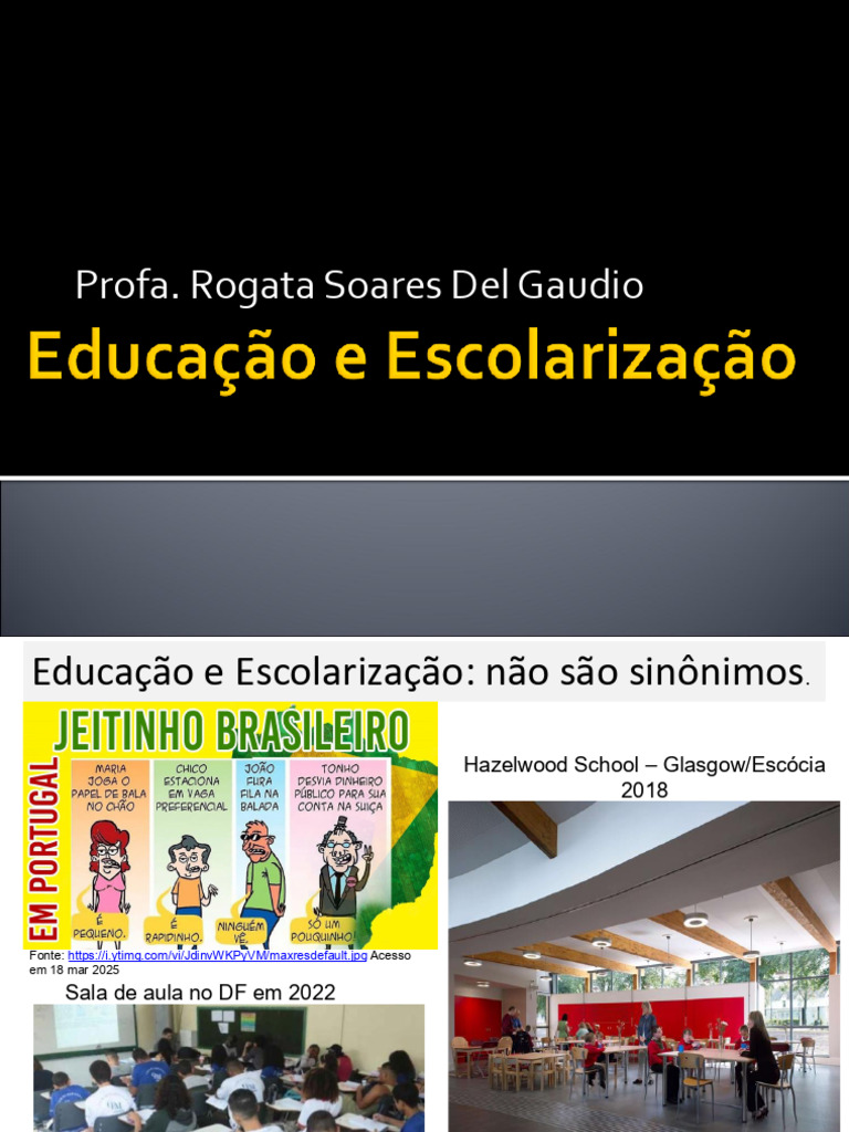 Educação e Escolarização: Diferenças Essenciais | PDF | Aprendizado ...