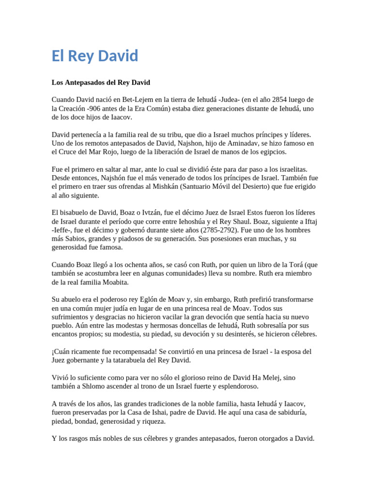 Antecedentes y legado del Rey David | PDF | Baal Shem Tov | Salmos