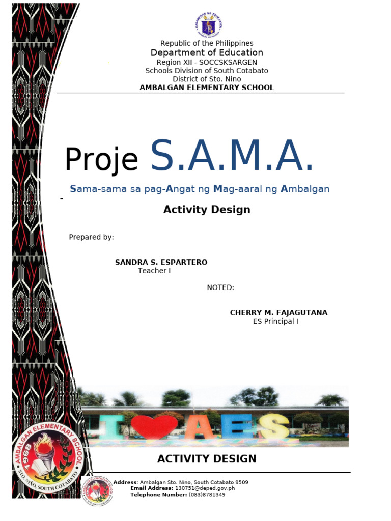 Activity Design On Project SAMA | PDF
