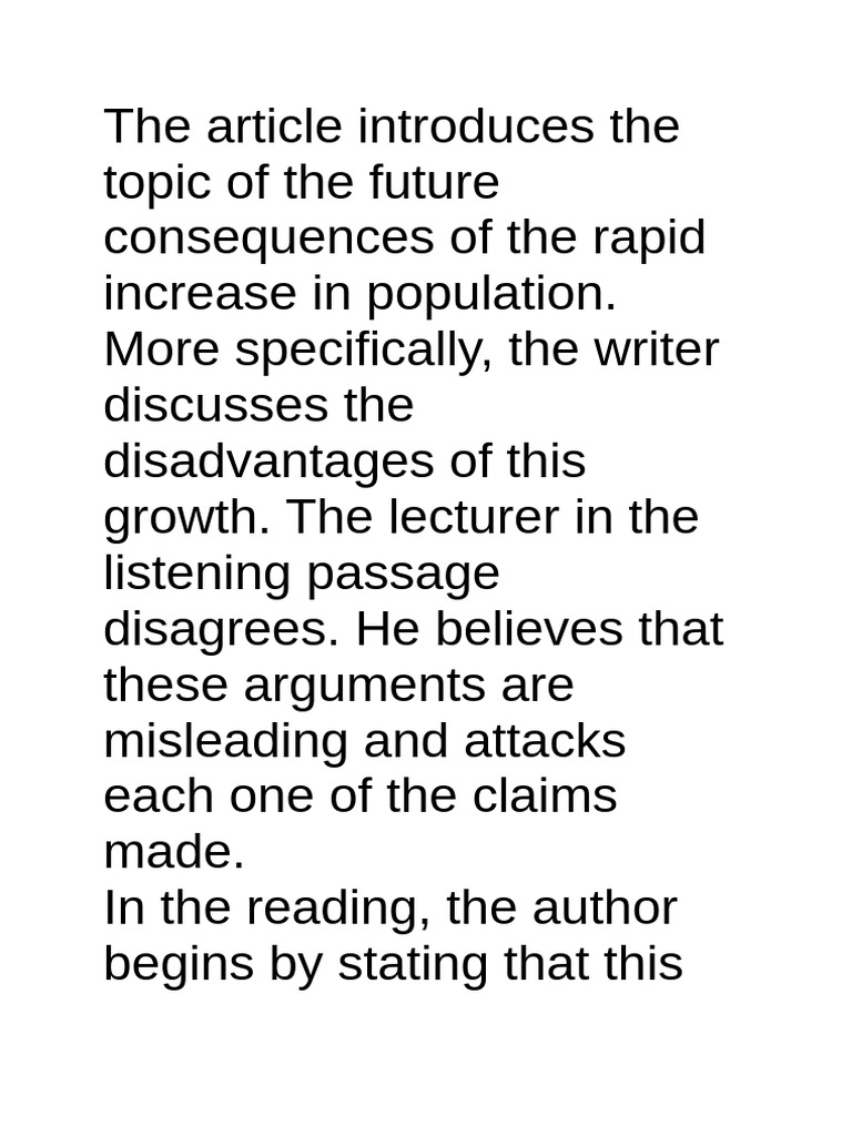 Future Population Growth Consequences | PDF
