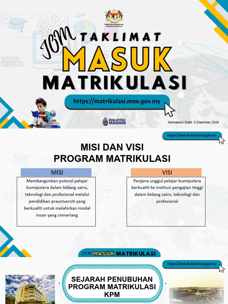 Slide Promosi Matrikulasi 2025 | PDF