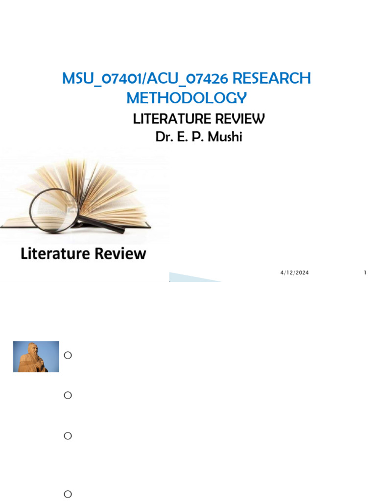 Literature Review Research Methodology Guide | PDF | Literature Review ...