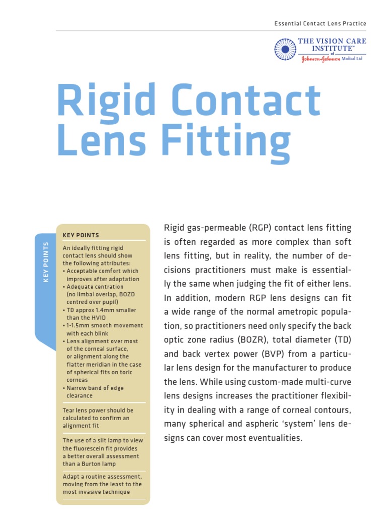 Rgp Fitting +++++ Contact Lens Lens (Optics)