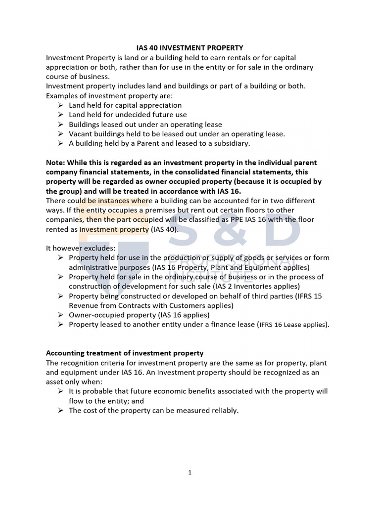 Ias 40 Investment Property | PDF | Fair Value | International Financial ...