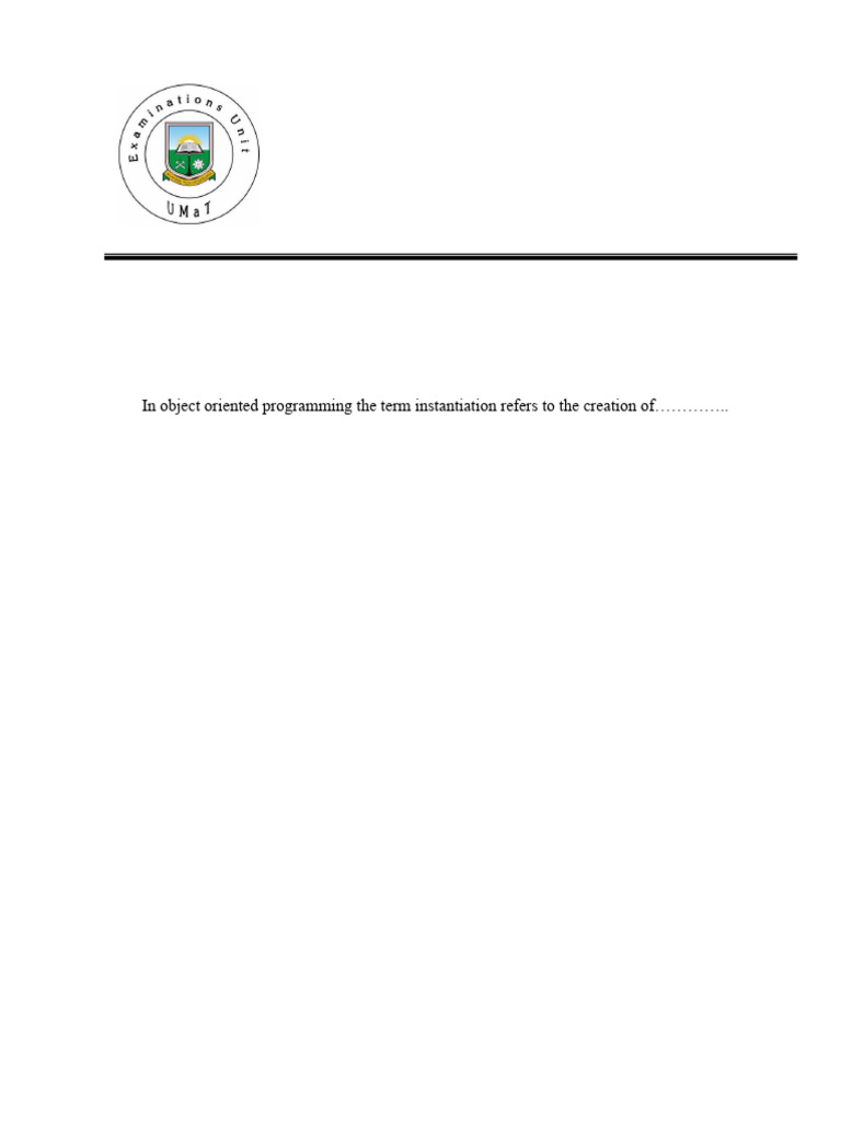 CE - EL 162 - Object Oriented Programming | PDF | Class (Computer ...