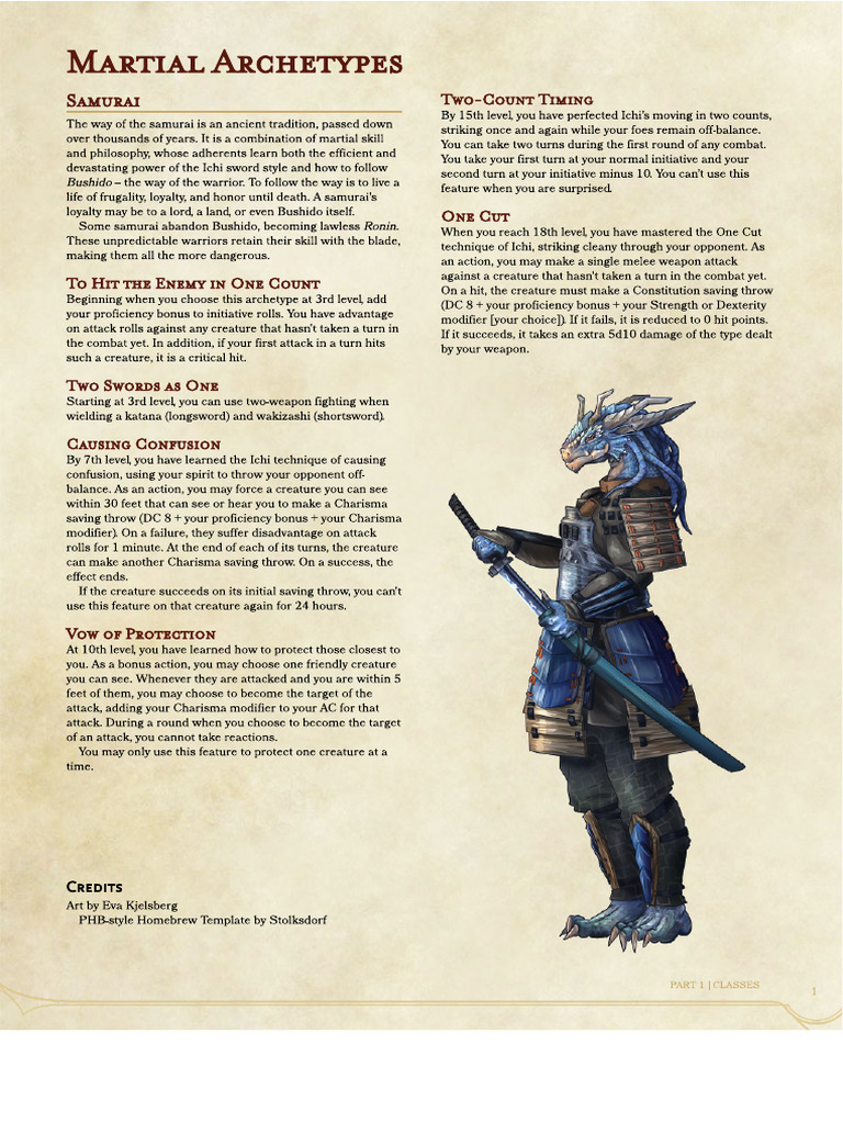 Samurai Fighter Archetype Guide | PDF