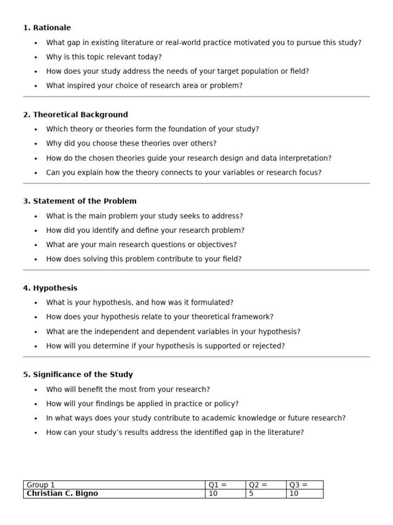 Research Study Framework Overview | PDF | Hypothesis | Theory