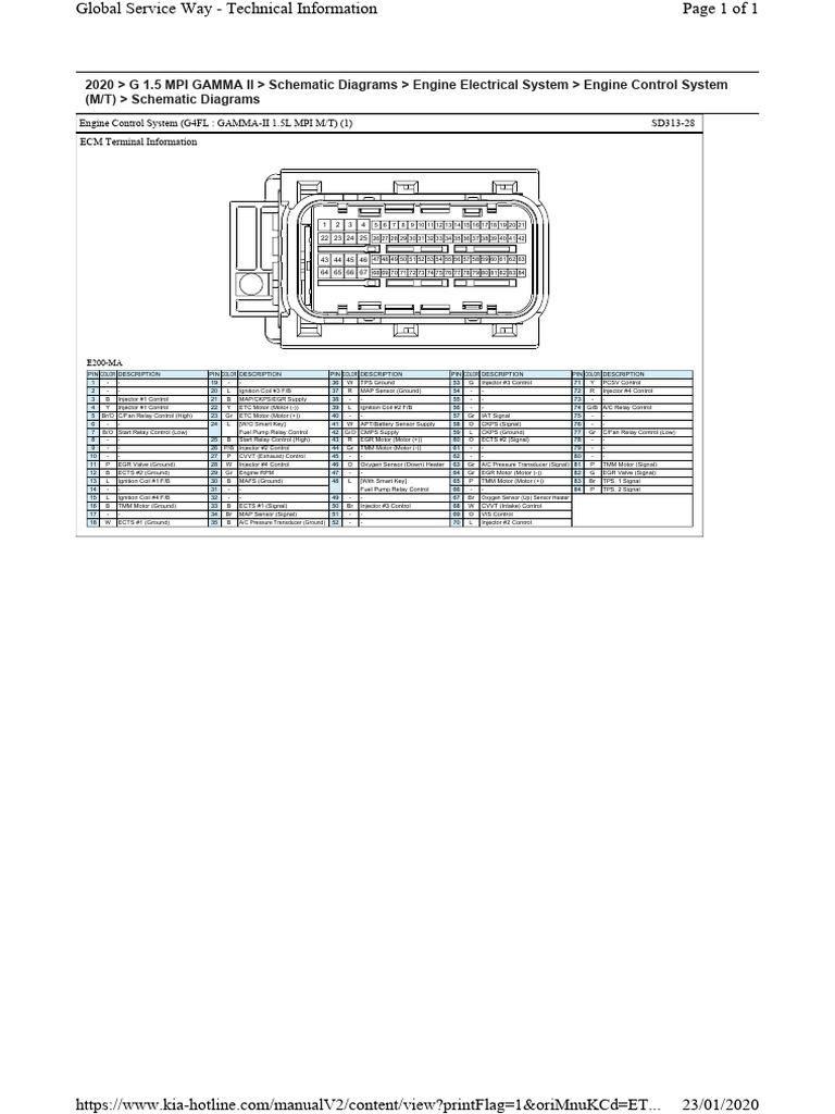 Engine Control System Pinout Guide | PDF | Fuel Injection | Vehicle ...