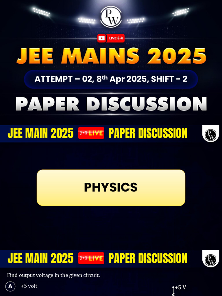 JEE Main 2025 Physics Paper Discussion | PDF | Gases | Torque