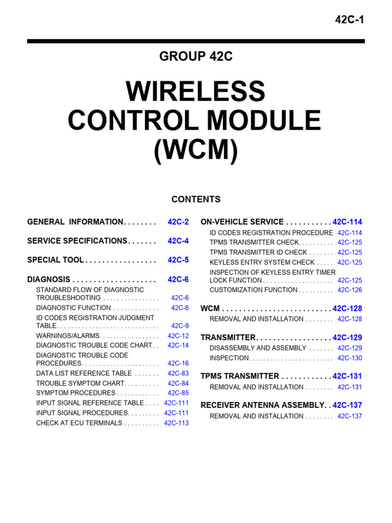 Wireless Control Module (WCM) Overview | PDF | Transmitter | Radio