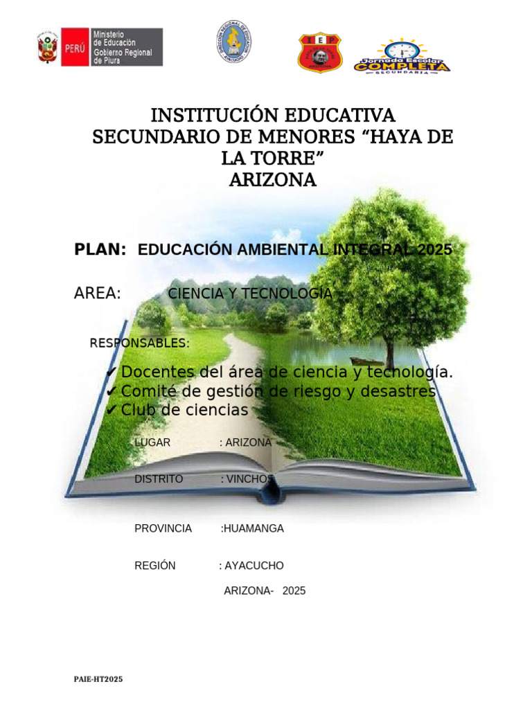 Plan de Educación Ambiental 2025 | PDF | Entorno natural | Sustentabilidad
