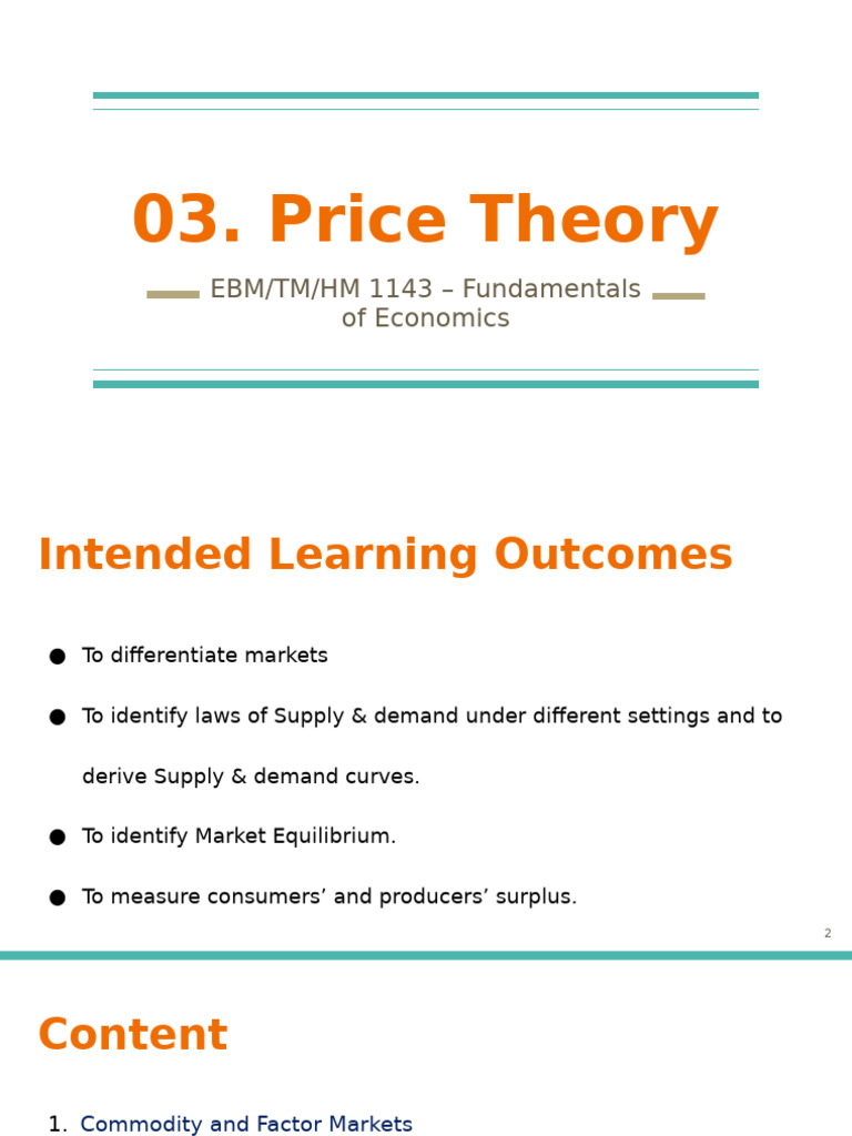 Understanding Price Theory in Economics | PDF | Demand | Demand Curve