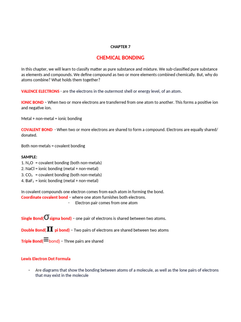 Understanding Chemical Bonding Basics | PDF | Chemical Bond | Covalent Bond