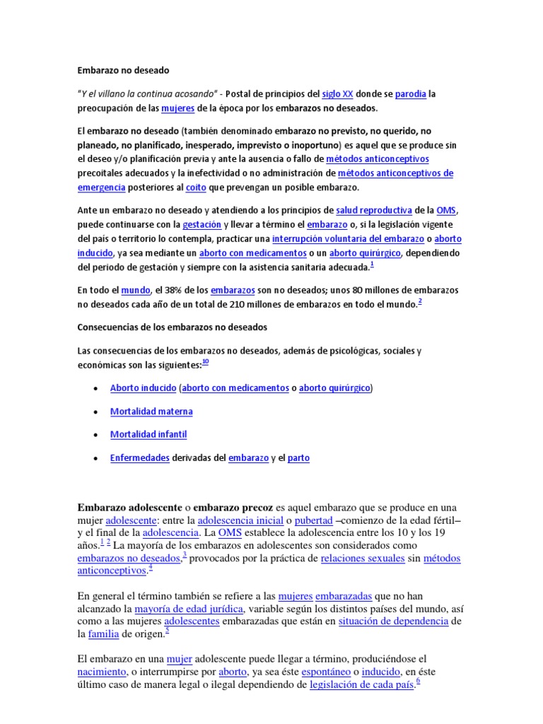 Embarazo No Deseado Tesina De Metodologia