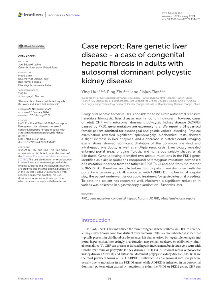 Congenital Hepatic Fibrosis Case Study | PDF | Liver | Cirrhosis