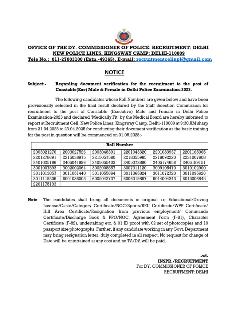 Notice For DV For April 2025 | PDF | Government | National Security