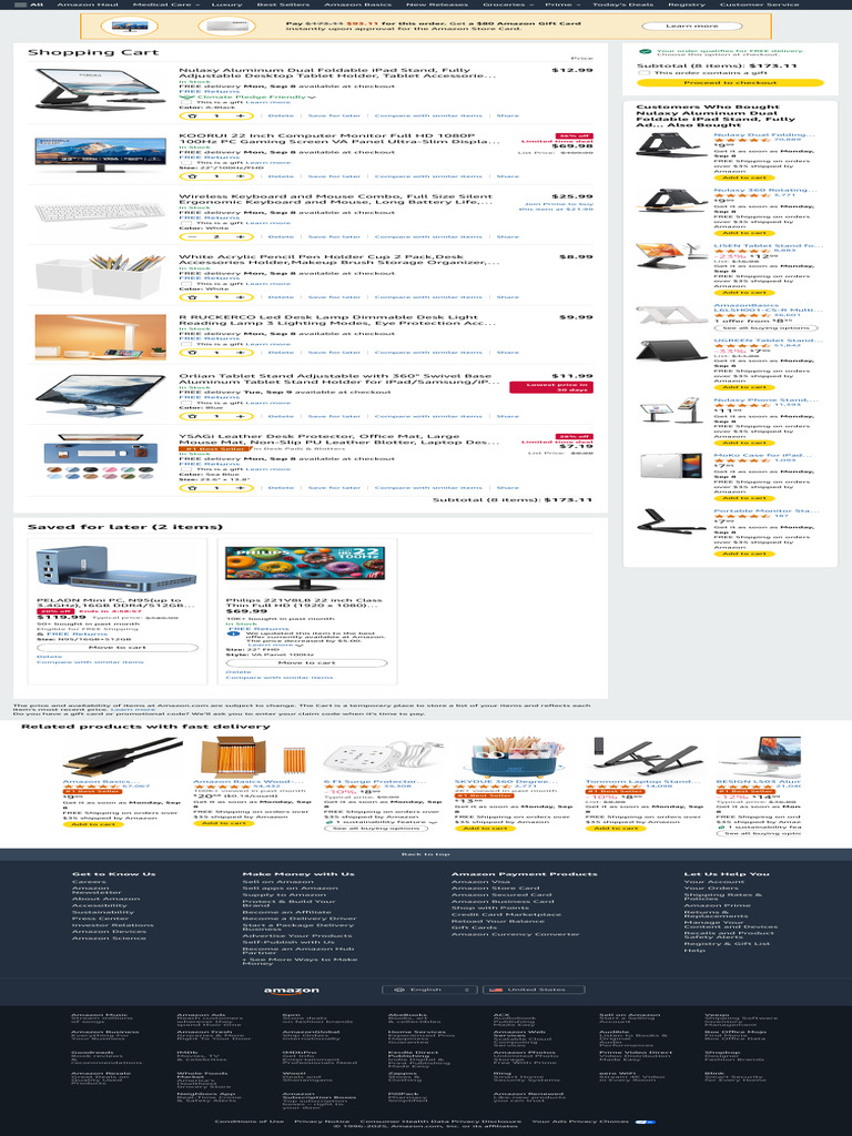 Amazon Shopping Cart Deals & Items | PDF | Tablet Computer | Laptop