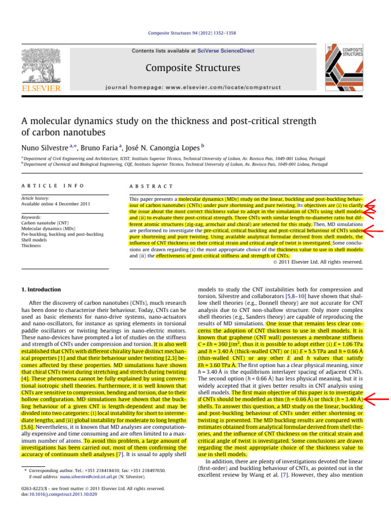 A Molecular Dynamics Study On The Thickness and Post-Critical Strength ...