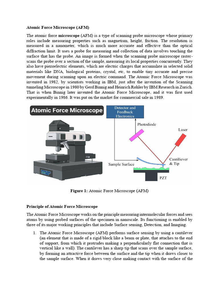 Understanding Atomic Force Microscopes | PDF | Atomic Force Microscopy ...