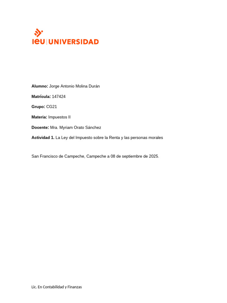 Act 1 Impuestos 2 | PDF | Impuesto sobre la renta | Impuestos