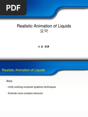 Realistic Animation Of Liquids Navier Stokes Equations Force